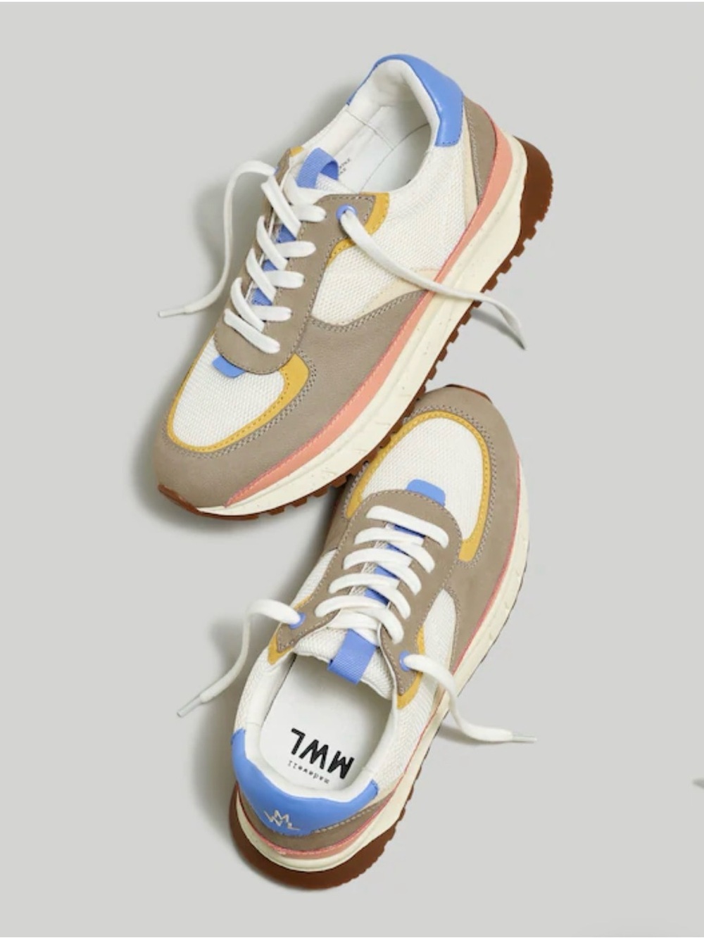 Madewell Kickoff Trainer Sneakers in Color-block Leather & Suede Size 9.5